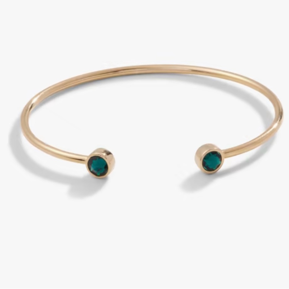 Alex + Ani Flex Cuff Bracelet, Emerald NWT